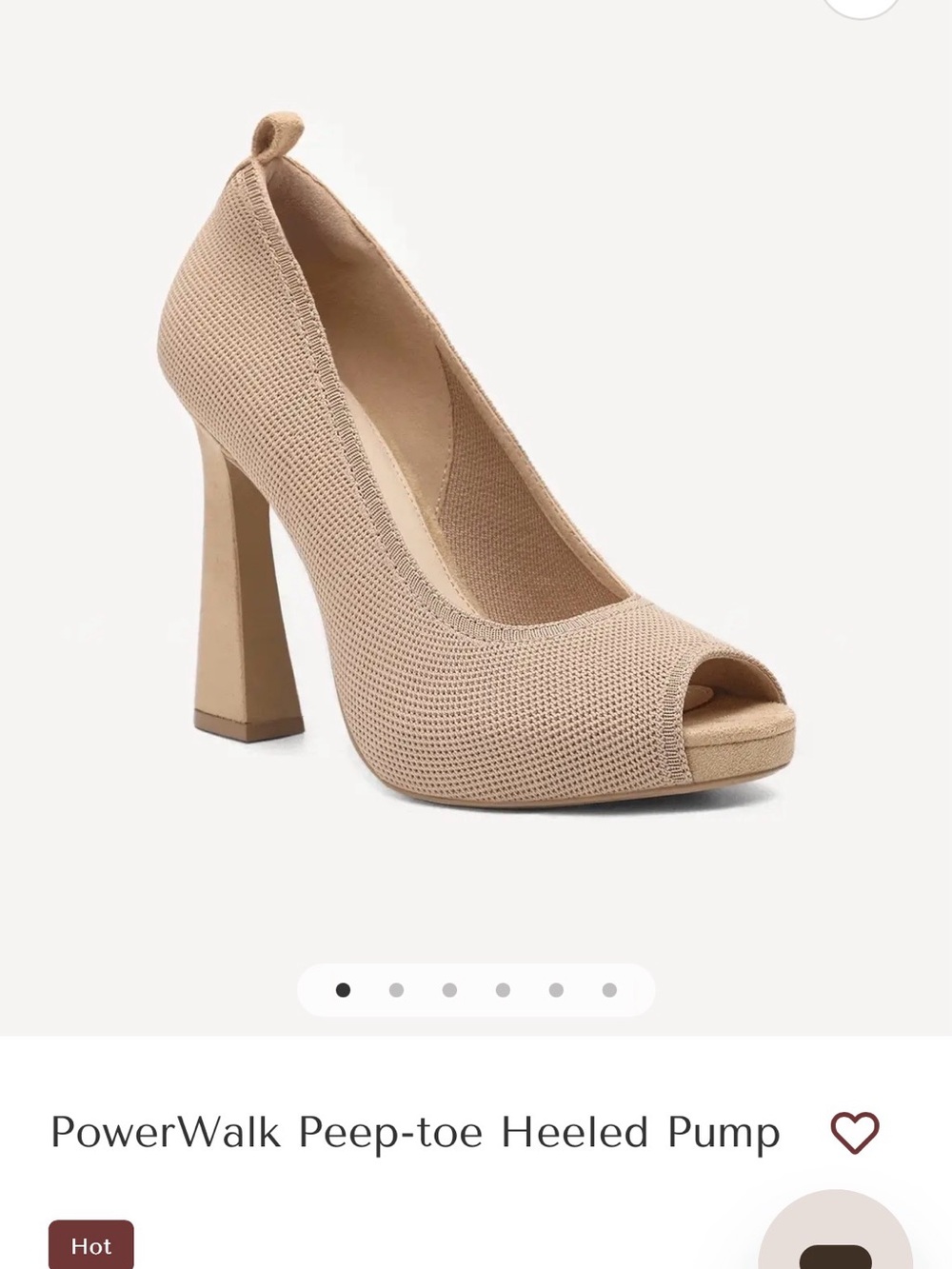 Tan Peep-Toe Heeled Pump